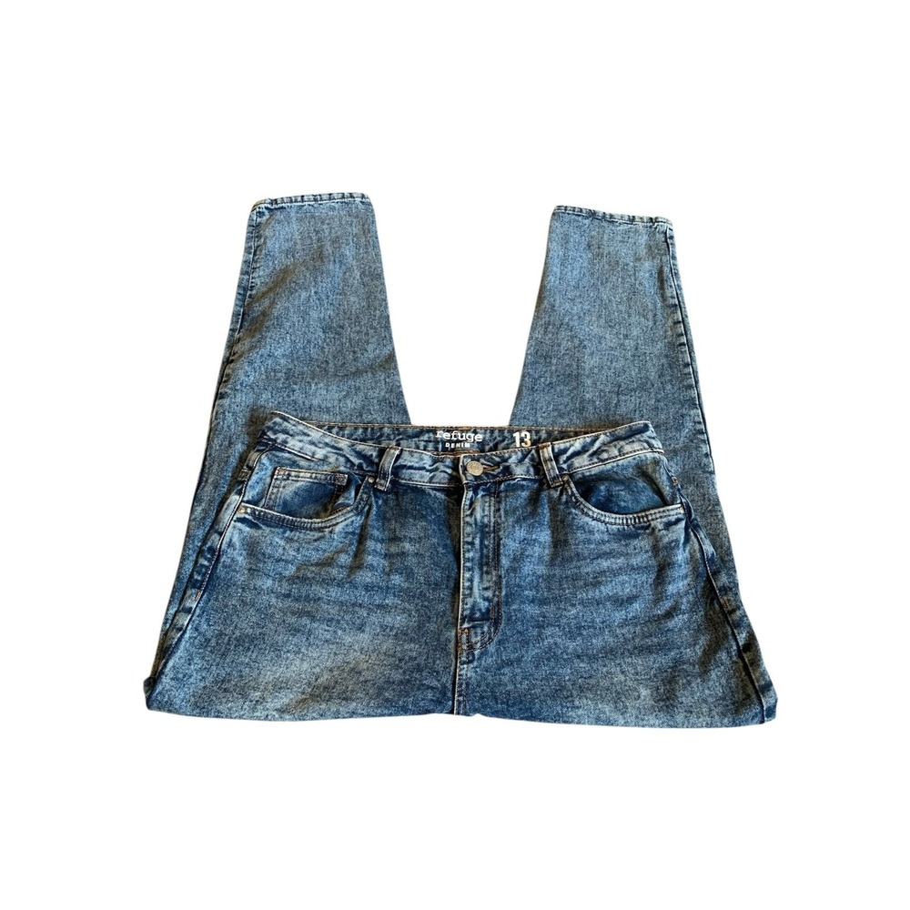 Refuge Denim Mom Jeans High Rise Acid Wash Size 13 Tapered Light Wash 90s Y2K